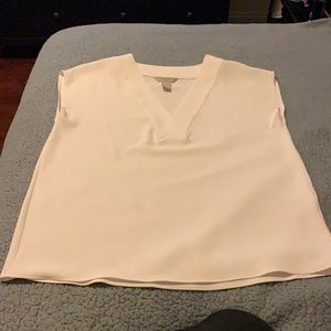 Beautiful H&M beige v-neck blouse size 6